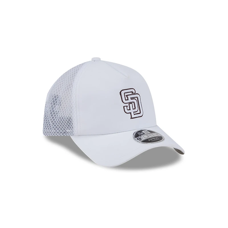 San Diego Padres White New Era 9FORTY Apex Trucker Adjustable Hat