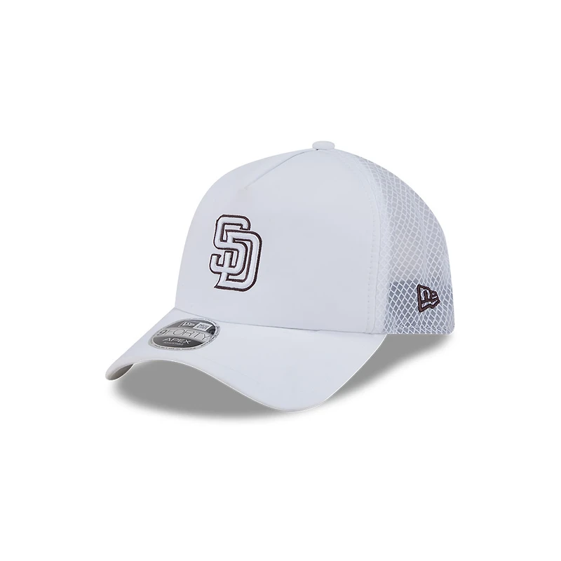 San Diego Padres White New Era 9FORTY Apex Trucker Adjustable Hat
