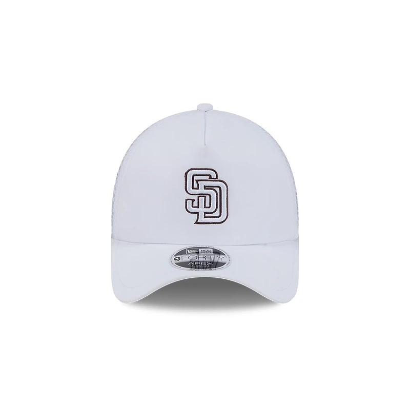 San Diego Padres White New Era 9FORTY Apex Trucker Adjustable Hat