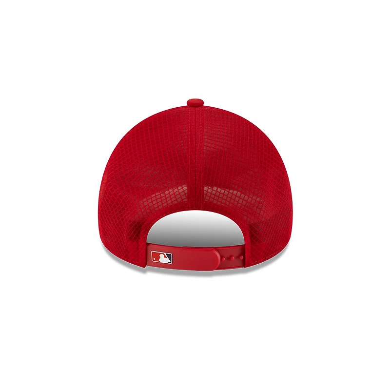 Los Angeles Angels Red 2026 Batting Practice New Era 9FORTY Apex Trucker Adjustable Hat