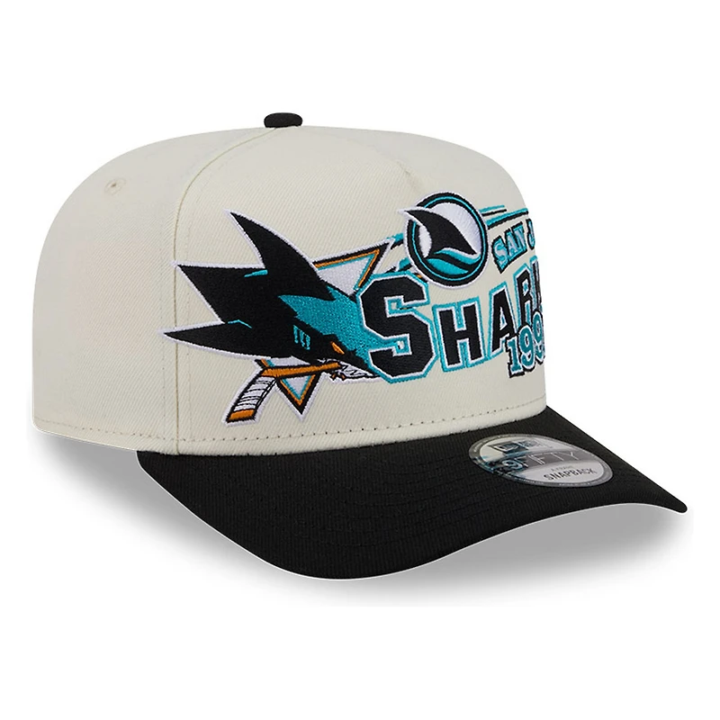 San Jose Sharks Chrome Two Tone Classic New Era 9FIFTY A-Frame Snapback Hat