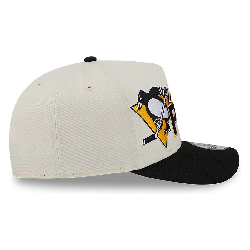 Pittsburgh Penguins Chrome Two Tone Classic New Era 9FIFTY A-Frame Snapback Hat