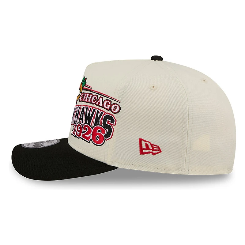 Chicago Blackhawks Chrome Two Tone Classic New Era 9FIFTY A-Frame Snapback Hat