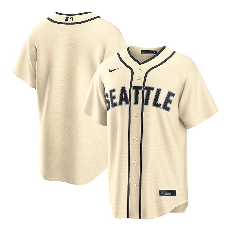Seattle Mariners Blank Cream Alternate Nike Replica Jersey