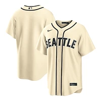 Seattle Mariners Blank Cream Alternate Nike Replica Jersey