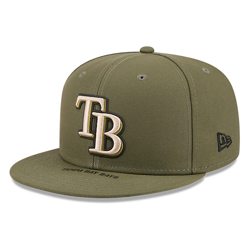 Tampa Bay Rays Olive Green 2026 Armed Forces Day New Era 9FIFTY Snapback Hat