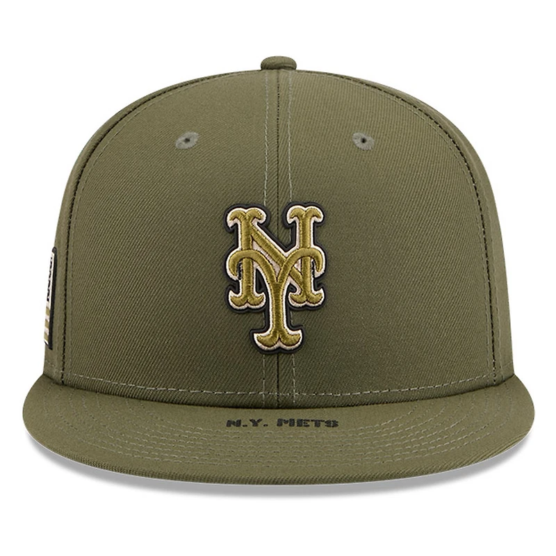 New York Mets Olive Green 2026 Armed Forces Day New Era 9FIFTY Snapback Hat