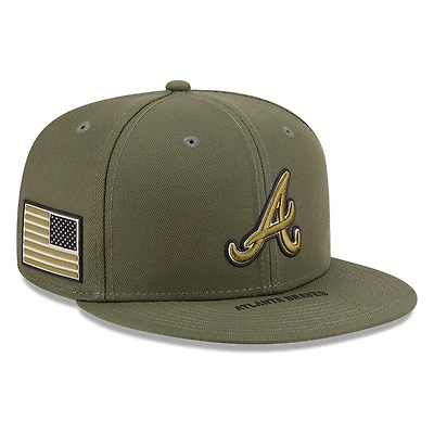 Atlanta Braves Olive Green 2026 Armed Forces Day New Era 9FIFTY Snapback Hat