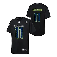 Youth Seattle Seahawks Jaxon Smith-Njigba Super Bowl LX Patch Black Carbon Nike Game Jersey