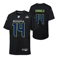 Youth Seattle Seahawks Sam Darnold Super Bowl LX Patch Black Carbon Nike Game Jersey