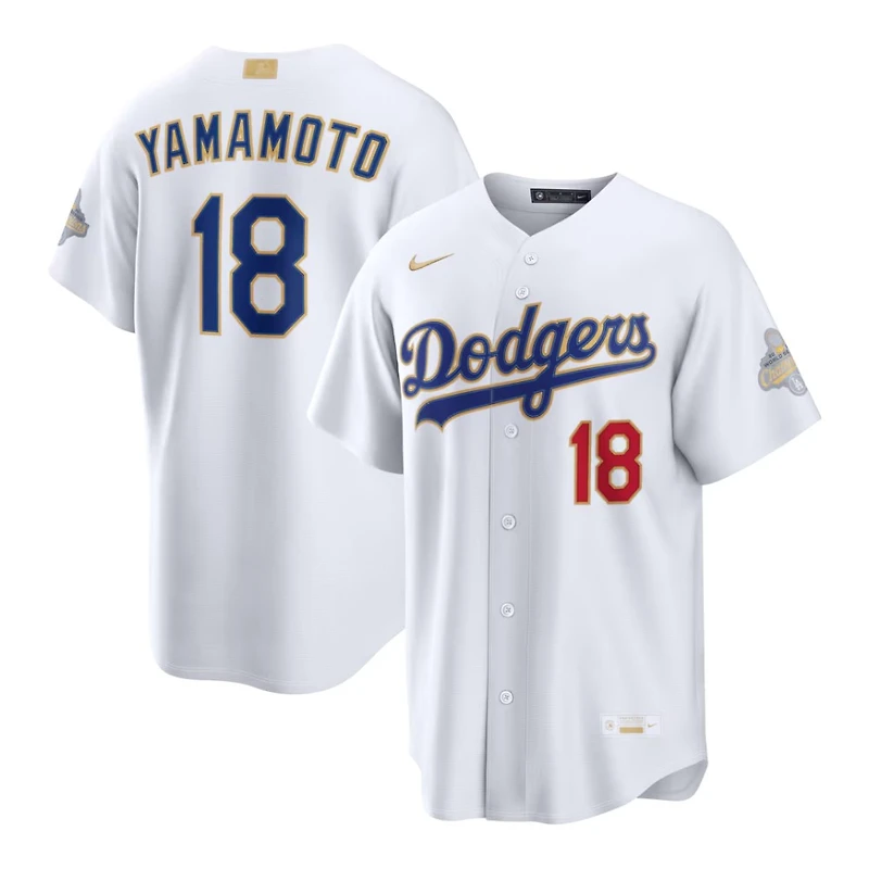 Los Angeles Dodgers White Custom 2026 Gold Player Nike Stadium Jersey