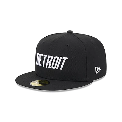 Detroit Tigers White on Black City Connect New Era 59FIFTY Fitted Hat