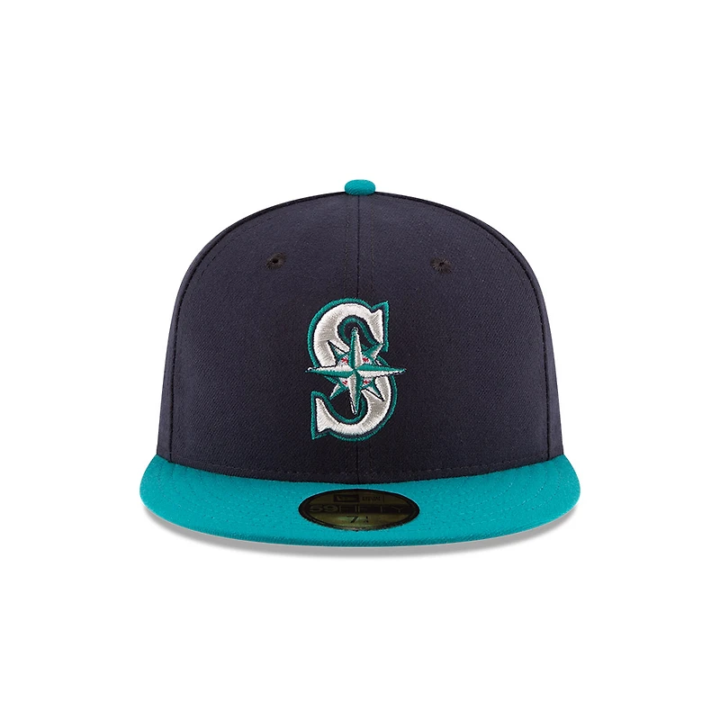 Seattle Mariners Navy and Teal Randy Johnson Retirement Patch New Era 59FIFTY Fitted Hat
