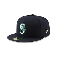 Seattle Mariners Navy Randy Johnson Retirement Patch New Era 59FIFTY Fitted Hat