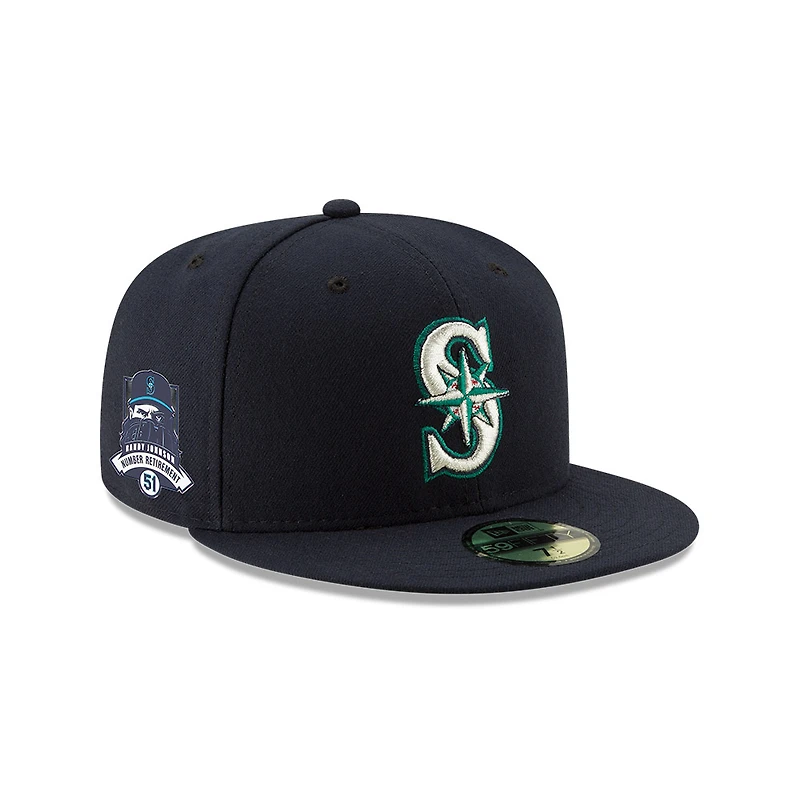 Seattle Mariners Navy Randy Johnson Retirement Patch New Era 59FIFTY Fitted Hat