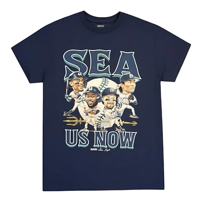 Seattle Mariners Navy SEA Us Now Cartoon Ryno T-Shirt
