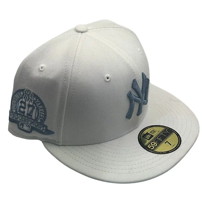 New York Yankees  Light Blue on White 27 Championships Patch UV Era 59FIFTY Fitted Hat