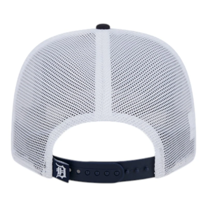 Detroit Tigers Navy and White Mesh Trucker New Era 9SEVENTY Stretch Snapback Hat