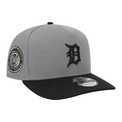Detroit Tigers Storm Gray and Black WS Patch New Era 9FIFTY A-Frame Snapback Hat