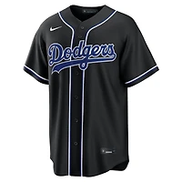 Los Angeles Dodgers Teoscar Hernandez Black and Royal Blue "Lights Out" Nike Fashion Replica Jersey