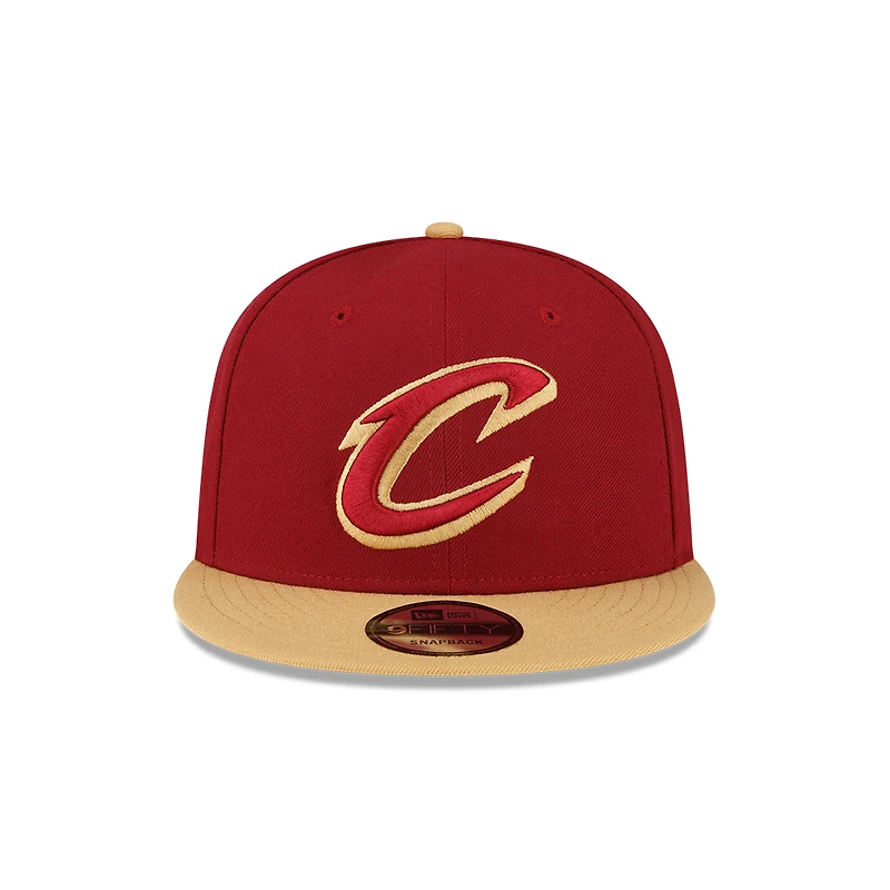 Cleveland Caveliers Dark Red and Gold Two Tone New Era 9FIFTY Snapback Hat