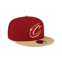 Cleveland Caveliers Dark Red and Gold Two Tone New Era 9FIFTY Snapback Hat