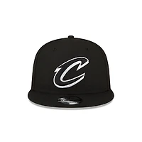 Cleveland Caveliers White on Black New Era 9FIFTY Snapback Hat