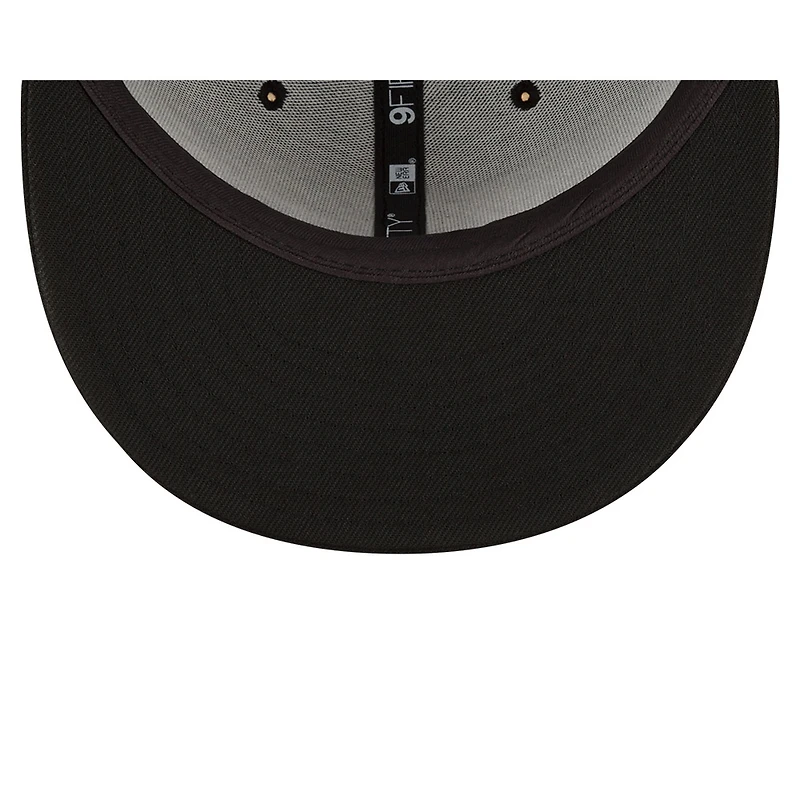 Cleveland Caveliers White on Black New Era 9FIFTY Snapback Hat