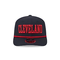 Cleveland Guardians Navy and Red Rope Wordmark New Era 9SEVENTY Stretch Snapback Hat