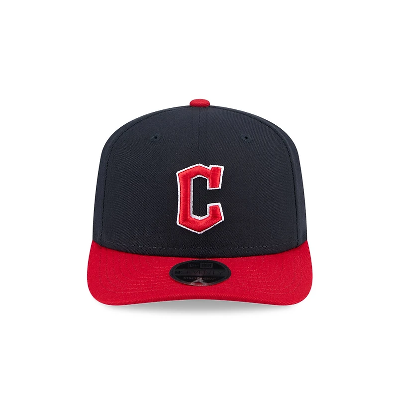 Cleveland Guardians Navy and Red Classic New Era 9SEVENTY Stretch Snapback Hat