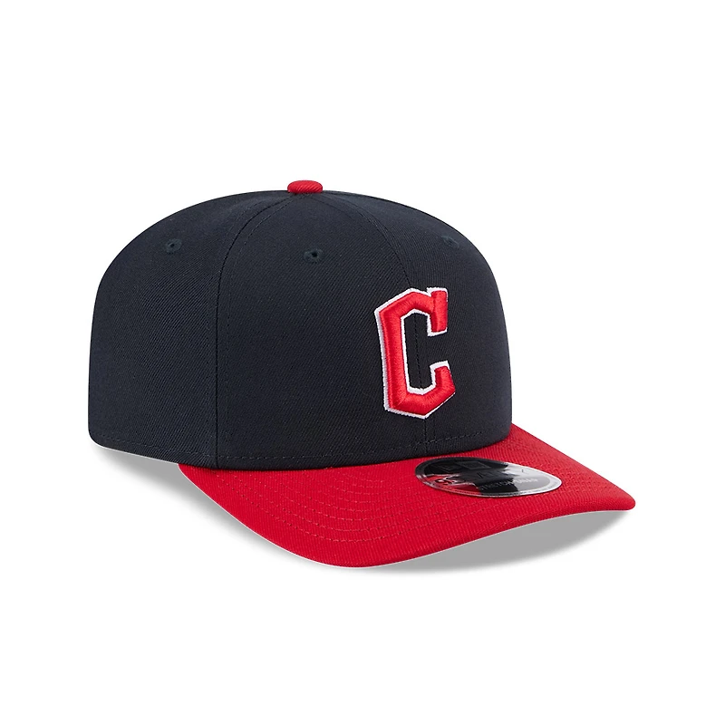 Cleveland Guardians Navy and Red Classic New Era 9SEVENTY Stretch Snapback Hat