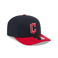 Cleveland Guardians Navy and Red Classic New Era 9SEVENTY Stretch Snapback Hat