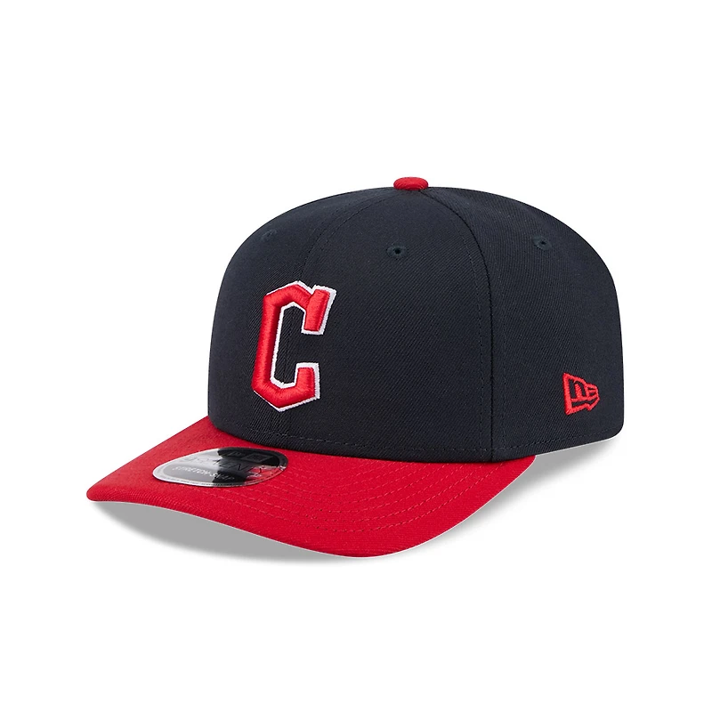 Cleveland Guardians Navy and Red Classic New Era 9SEVENTY Stretch Snapback Hat