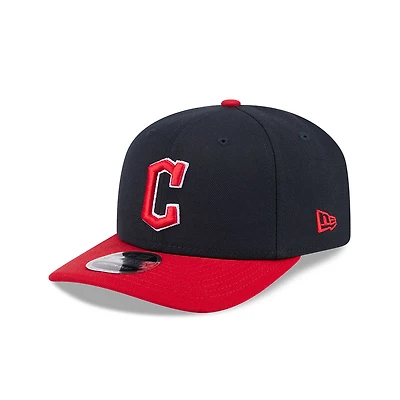 Cleveland Guardians Navy and Red Classic New Era 9SEVENTY Stretch Snapback Hat