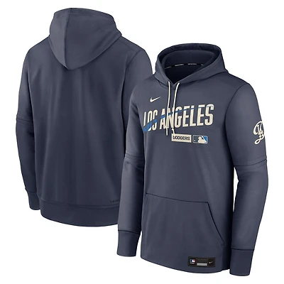 Los Angeles Dodgers Navy City Connect Authentic Collection Nike Therma Pullover Hoodie