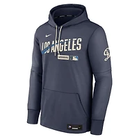 Los Angeles Dodgers Navy City Connect Authentic Collection Nike Therma Pullover Hoodie