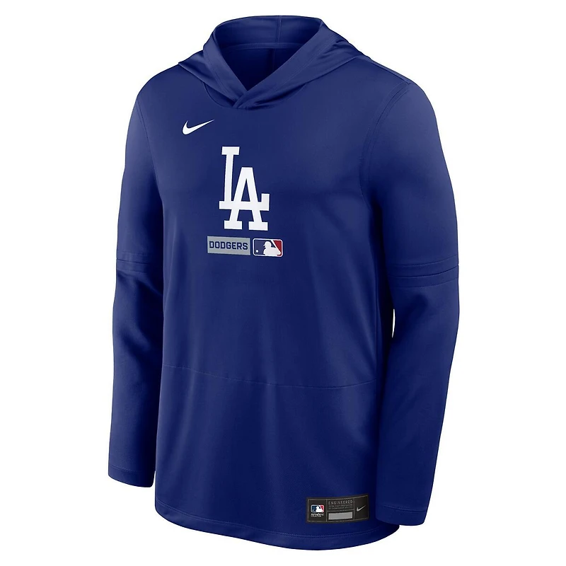 Los Angeles Dodgers Royal Authentic Collection Nike Dri-FIT Long Sleeve Hooded T-Shirt