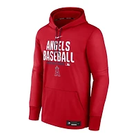 Los Angeles Angels Red Authentic Collection Nike Therma Pullover Hoodie