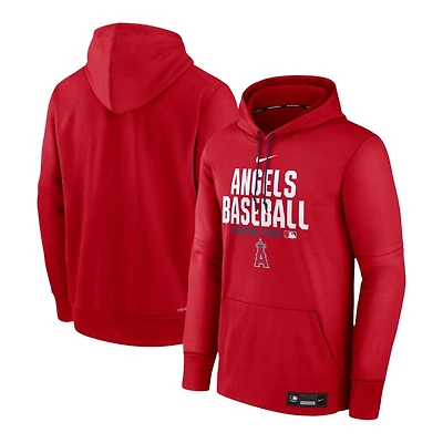 Los Angeles Angels Red Authentic Collection Nike Therma Pullover Hoodie