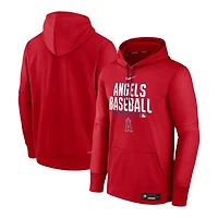 Los Angeles Angels Red Authentic Collection Nike Therma Pullover Hoodie