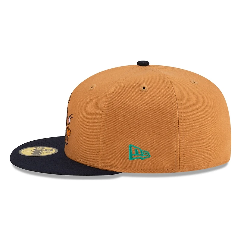 Seattle Mariners Wheat 40th Anniversary Patch Mini Mariner Moose Mascot New Era 59FIFTY Fitted Hat