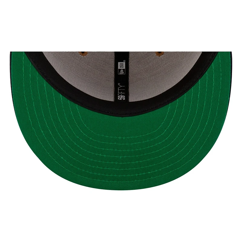 Seattle Mariners Wheat 40th Anniversary Patch Mini Mariner Moose Mascot New Era 59FIFTY Fitted Hat