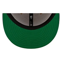Seattle Mariners Wheat 40th Anniversary Patch Mini Mariner Moose Mascot New Era 59FIFTY Fitted Hat