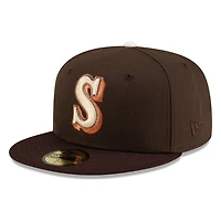 Seattle Mariners Walnut Brown 30th Anniversary Patch Throwback "S" Logo New Era 59FIFTY Fitted Hat
