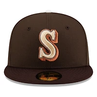 Seattle Mariners Walnut Brown 30th Anniversary Patch Throwback "S" Logo New Era 59FIFTY Fitted Hat
