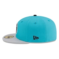 Seattle Mariners Teal Grey Visor Circle Logo New Era 59FIFTY Fitted Hat