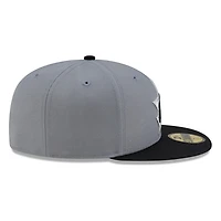 Seattle Mariners Storm Grey Black Visor Star Trident New Era 59FIFTY Fitted Hat