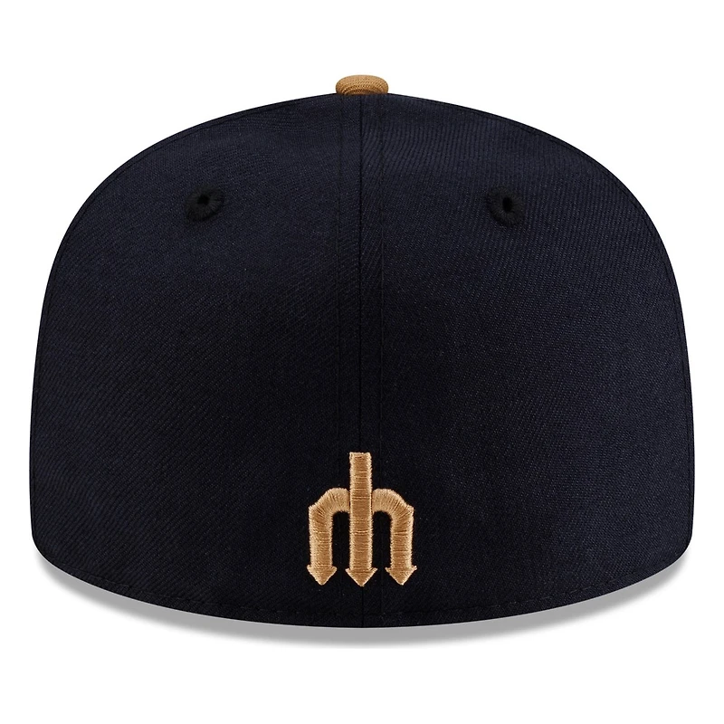 Seattle Mariners Navy Wheat Visor Star Trident New Era 59FIFTY Fitted Hat