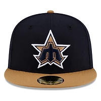 Seattle Mariners Navy Wheat Visor Star Trident New Era 59FIFTY Fitted Hat