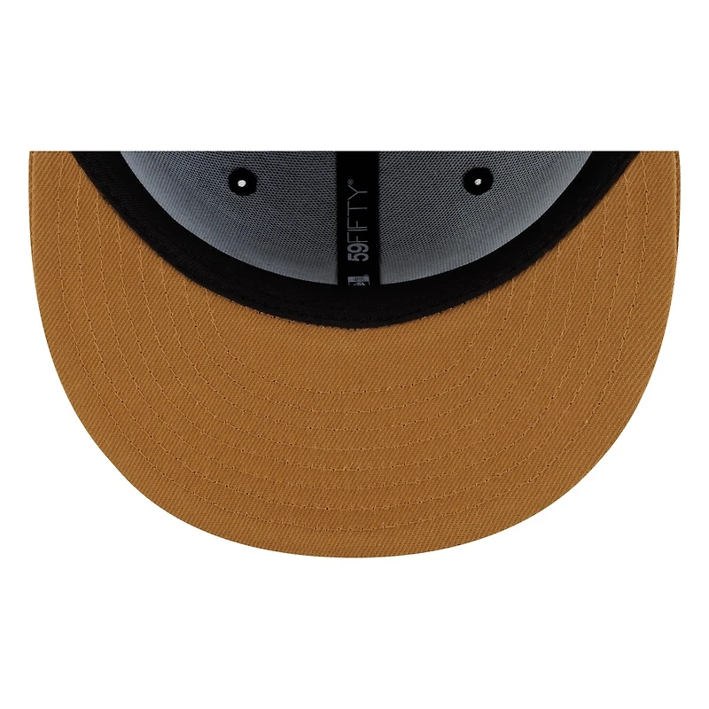 Seattle Mariners Navy Wheat Visor Star Trident New Era 59FIFTY Fitted Hat